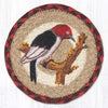 Woodpecker Bird Coaster – Earth Rugs Round Jute Table Mat for Rustic Homes