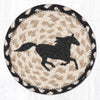 Western Horse Coaster – Earth Rugs Round 7" Braided Jute Drink Mat