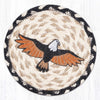 Soaring Eagle Coaster – Earth Rugs 7" Round Braided Jute Patriotic Accent
