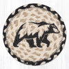 Bold Bear Coaster – Earth Rugs 7" Round Braided Jute with Graphic Silhouette