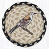 Mockingbird Table Coaster – 7" Earth Rugs Braided Jute Bird Accent