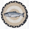 Silver Salmon Round Large Coaster 7"x7" Braided Jute