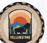 Americana Table Mat – Yellowstone Scene on Round Jute Coaster