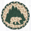 Grizzly bear tree line design round drink coaster large size