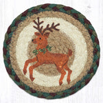 Earth Rugs Rustic Reindeer Round Large Coaster 7" Holiday Dining Table Accent