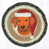 LC-508 Santa Hat Dog round large coaster 7x7 inches