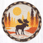 Earth Rugs Rustic Round Moose Coaster 7" Eco-Friendly Cabin Table Protector