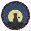 LC-590 Cat and Moon round large coaster 7x7 inches