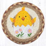 Earth Rugs Decorative Easter Chick Round Large Coaster 7" Spring Tableware Accent