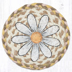 Earth Rugs Rustic Floral Daisy Round Large Coaster 7" Eco-Friendly Accent