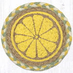 Earth Rugs Lemon Slice Round Large Coaster 7" Rustic Summer Table Accent