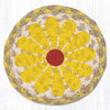 "Earth Rugs Yellow Graphic Flower Round Large Coaster 7x7 Rustic Farmhouse Floral Accent"