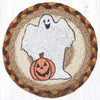"Earth Rugs Ghost Round Large Coaster 7x7 Rustic Halloween Farmhouse Accent"
