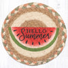 "Earth Rugs Watermelon Round Large Coaster 7x7 Rustic Farmhouse Summer Accent"