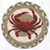 "Earth Rugs Crab Round Large Coaster 7x7 Nautical Coastal Table Accent"