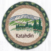 Rustic Mountain Coaster – Katahdin Scene on Braided 7" Jute Mat