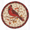 Wildlife Cardinal Coaster – 7" Round Braided Jute with Bird Motif