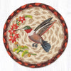 Wildlife Hummingbird Coaster – 7" Round Braided Jute with Bird Motif