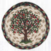 Rustic Apple Tree Braided Coaster for Farmhouse Kitchens – 7" Round Natural Jute