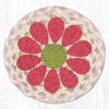 Vibrant Pink Flower Coaster – Earth Rugs 7" Round Braided Jute Accent