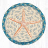 Earth Rugs Starfish Coaster – 7" Round Coastal Jute Mat with Beachy Design