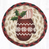 Earth Rugs Red Mitten Coaster – 7" Christmas Table Mat in Braided Jute