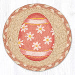Earth Rugs Decorative Pink Egg 7" Round Coaster – Rustic Holiday Accent