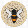 Bee Happy Round Jute Coaster 7" – Rustic Farmhouse Décor
