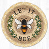 Handmade Let It Bee Coaster – Natural Braided Jute Drink Mat