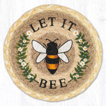 Earth Rugs Let It Bee Round Large Coaster 7"x7" – Rustic Farmhouse Table Decor