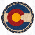 Earth Rugs Colorado Flag Round Coaster – Farmhouse Country Tabletop Mat 7"