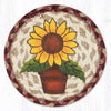 Handmade Sunflower in Pot Coaster – Natural Braided Jute Drink Mat