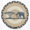 "Earth Rugs Elephant Round Large Coaster 7x7 Rustic Wildlife Accent"