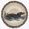 "Earth Rugs Alligator Round Large Coaster 7x7 Rustic Wildlife Accent"