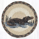 Earth Rugs Decorative Alligator Round Coaster – Rustic Farmhouse Wildlife Accent 7"x7"