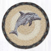 "Earth Rugs Dolphin Round Large Coaster 7x7 Rustic Coastal Accent"