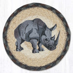 Earth Rugs Farmhouse Rhino Round Coaster – 7" Eco-Friendly Braided Jute Tableware