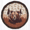 "Earth Rugs Brown Bear Round Large Coaster 7x7 Rustic Wildlife Accent"
