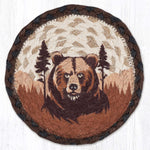 Earth Rugs Brown Bear Round Large Coaster – 7"x7" Rustic Wildlife Farmhouse Accent