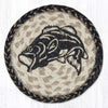 Earth Rugs Bass Coaster – 7" Round Jute Mat with Big Mouth Fish Design