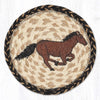 Galloping horse round large coaster rustic western 7 inch