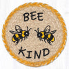 Bee Kind Round Large Coaster 7"x7" Braided Jute