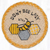 Honey Bee Round Large Coaster 7"x7" Braided Jute