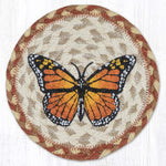 Earth Rugs Rustic Monarch Round Coaster – Oversized 7" Butterfly Table Protector
