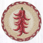 Earth Rugs Oversized Chili Pepper Ristra Round Coaster – 7" Farmhouse Lodge Decor