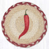 Single chili pepper round large coaster rustic farmhouse 7 inch