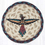 Earth Rugs Thunderbird Round Coaster – Large 7" Rustic Southwestern Accent