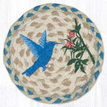 Earth Rugs 7" Hummingbird Round Coaster – Nature-Inspired Rustic Table Protector