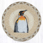 Earth Rugs Durable Penguin Round Coaster – Large 7" Rustic Wildlife Tabletop Protector