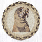 Earth Rugs Durable Sea Lion Round Coaster – Large 7" Rustic Wildlife Table Protector